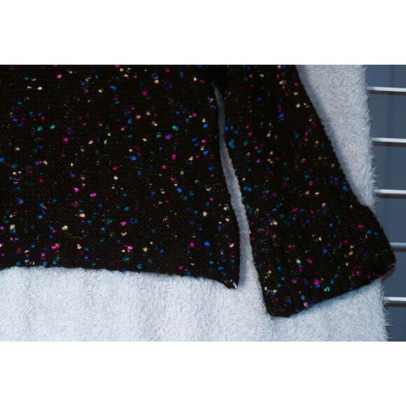 Maeve Anthropologie Sweater Womens XS Black Confetti Chunky Bell Sleeve Oversize - Picture 4 of 13